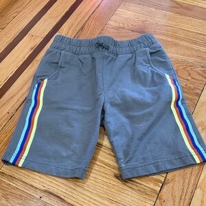 Tea Collection Gray Kids Shorts with Rainbow Stripes size 10